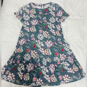 LOFT Woman Floral Dress in Blue and Red